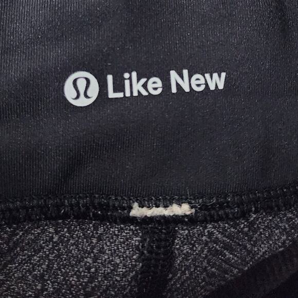 Lululemon Pace Rival Crop Giant Herringbone Black Heathered Luxtreme Mesh Rare - Picture 12 of 13